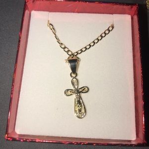 14k goldfill cross pendant necklace